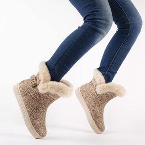Journee Sibby Leopard Animal Suede Fuzzy Faux Fur Lined Short Ankle Winter Boot